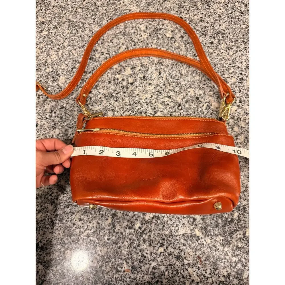 Divina Firenze Italian Leather Shoulder Bag – Burnt Orange - Picture 7 of 8